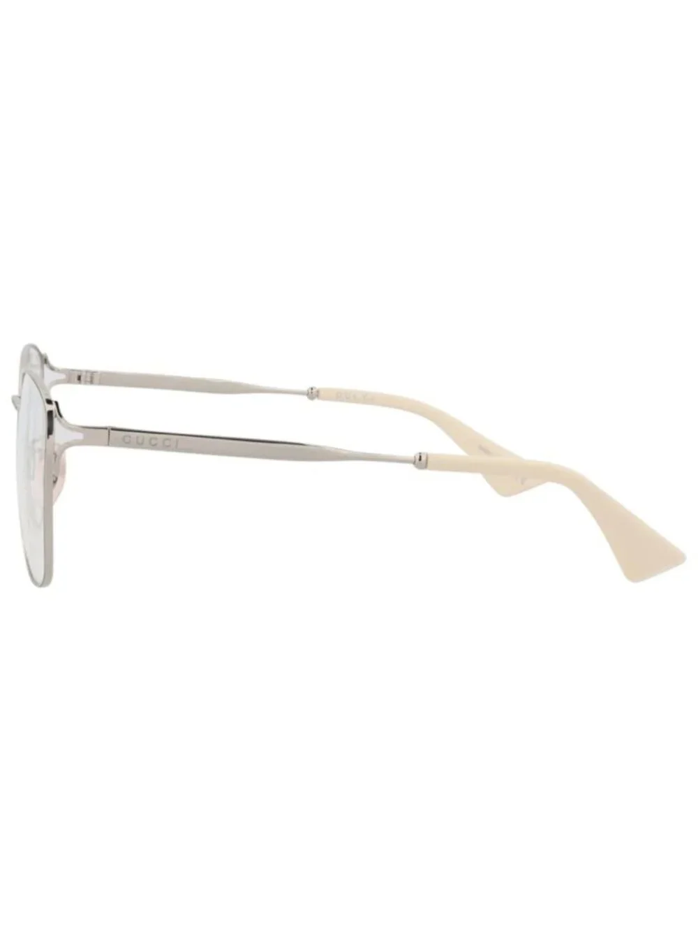 New Gucci Women's Eyeglasses Square Rectangle Metal Frame Silver Silver